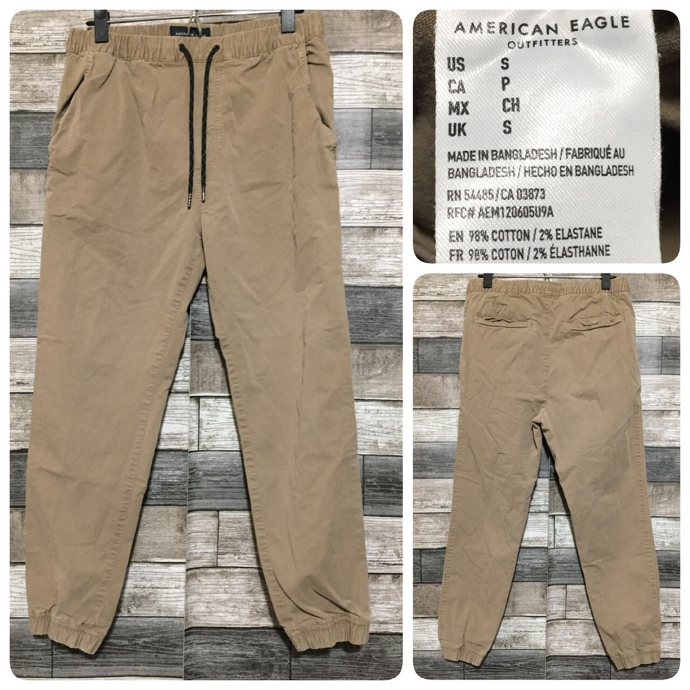 American Eagle Next Level Flex Chino Joggers Men’s S Tan (Inseam 24.5) Tapered